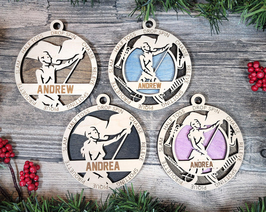 Color Guard Personalized Ornaments | Handcrafted | Wooden | Laser-Cut | Gift