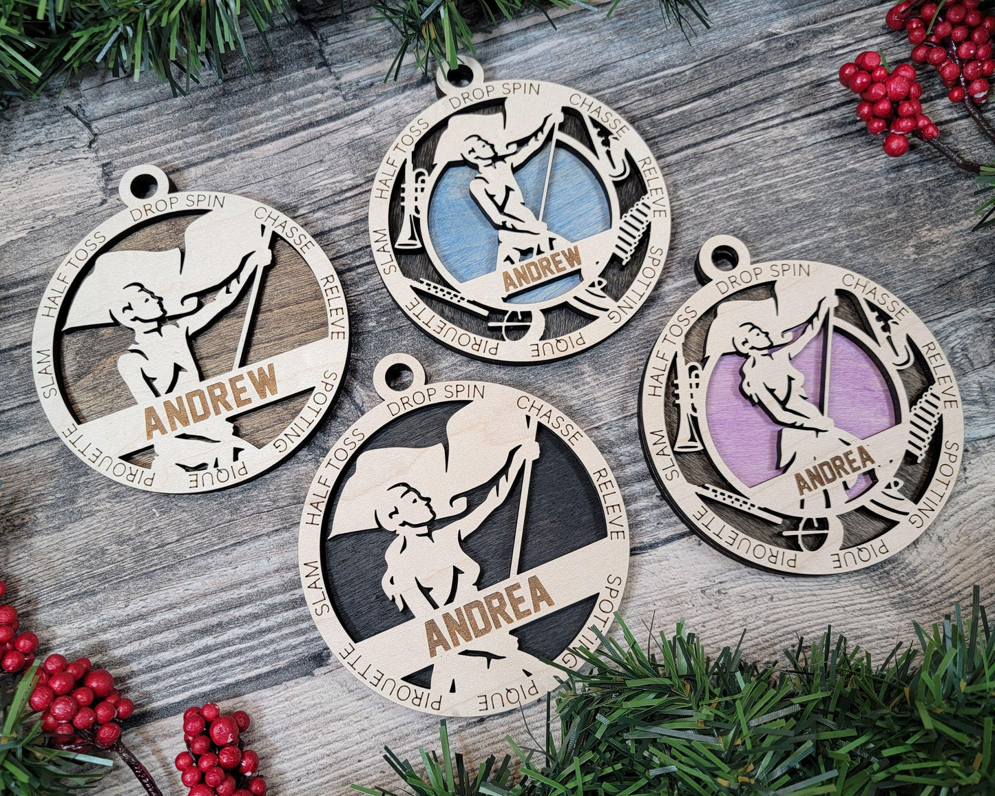Color Guard Personalized Ornaments | Handcrafted | Wooden | Laser-Cut | Gift