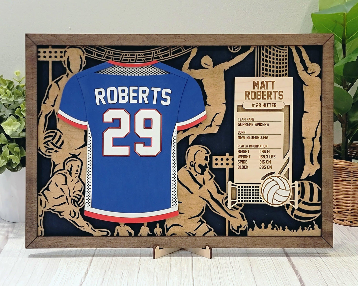 Volleyball Jersey Plaques Unique Grad or Senior Night Gift - Personalize with Player Name and Stats, Team Name, Number and Colors!