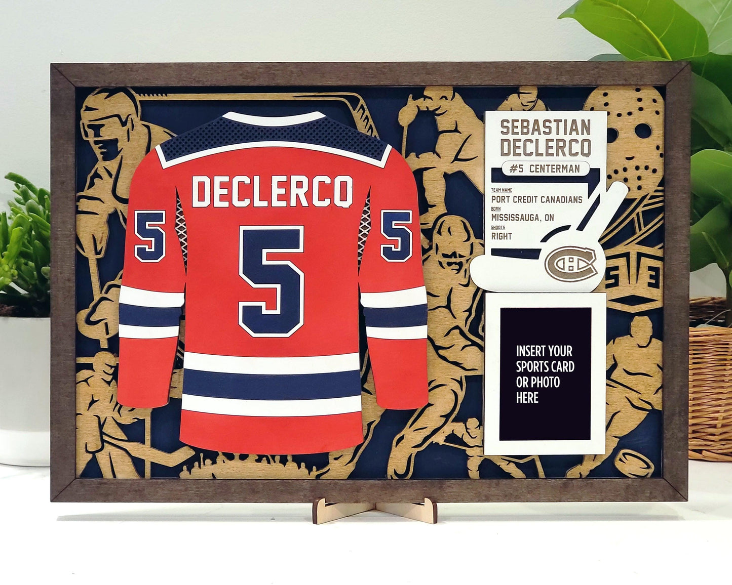 Hockey Jersey Plaques Unique Grad or Senior Night Gift - Personalize with Player Name and Stats, Team Name, Number and Colors!