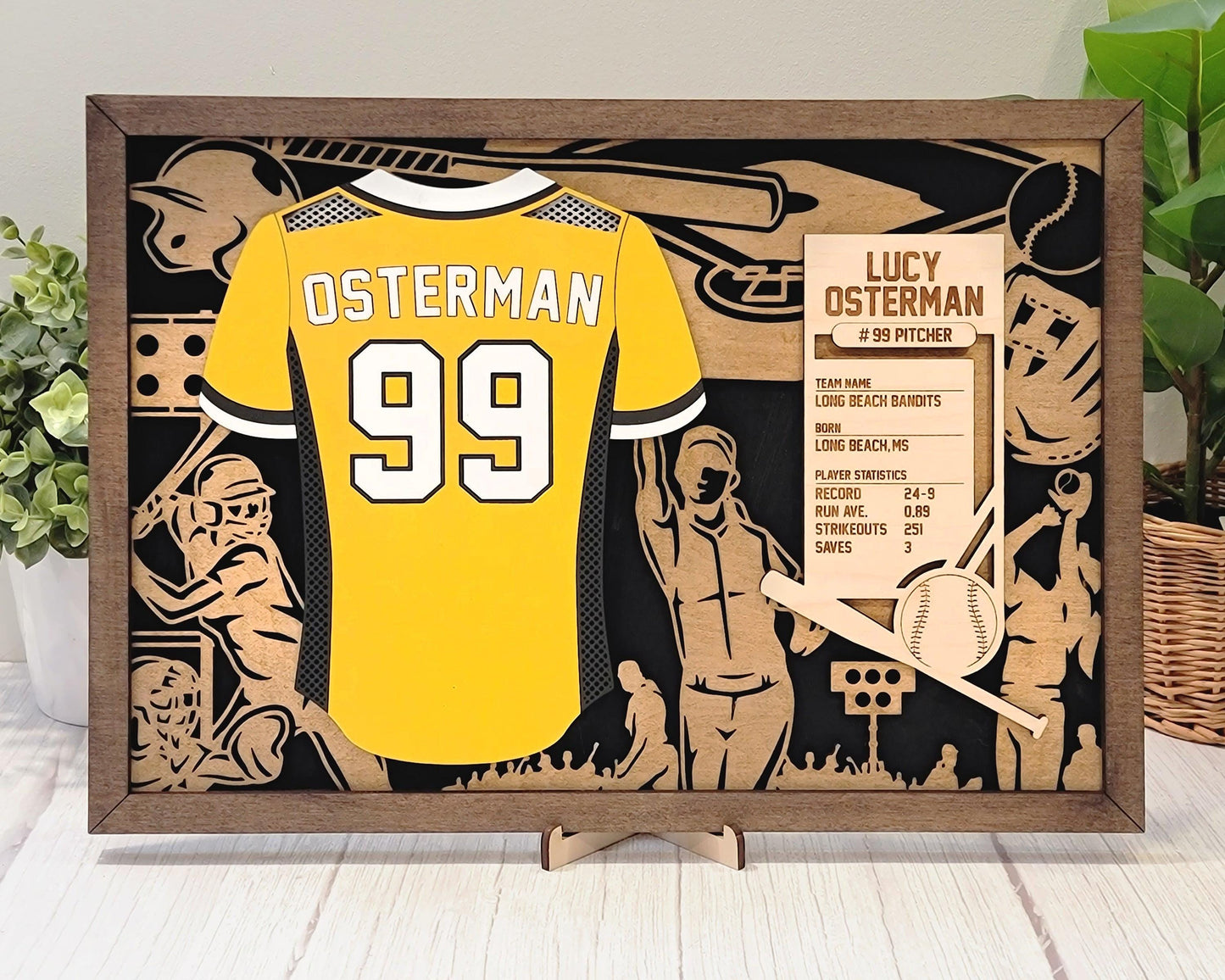 Softball Jersey Plaques Unique Grad or Senior Night Gift - Personalize with Player Name and Stats, Team Name, Number and Colors!