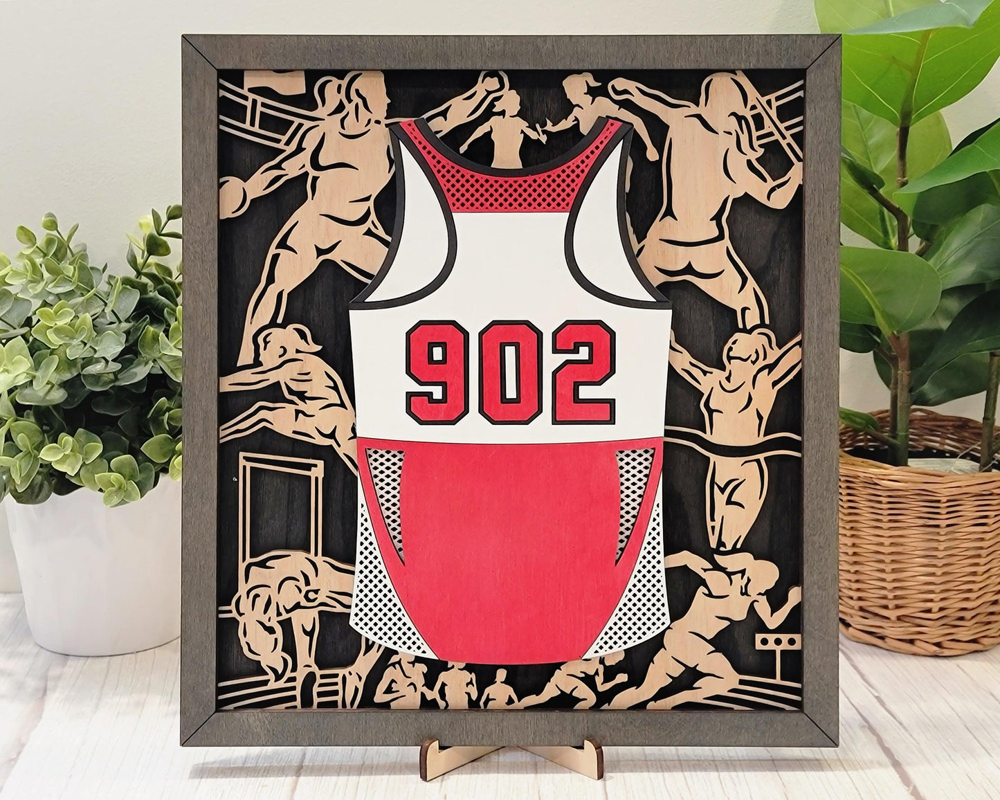 Track and Field Jersey Plaques Unique Grad or Senior Night Gift - Personalize with Player Name and Stats, Team Name, Number and Colors!