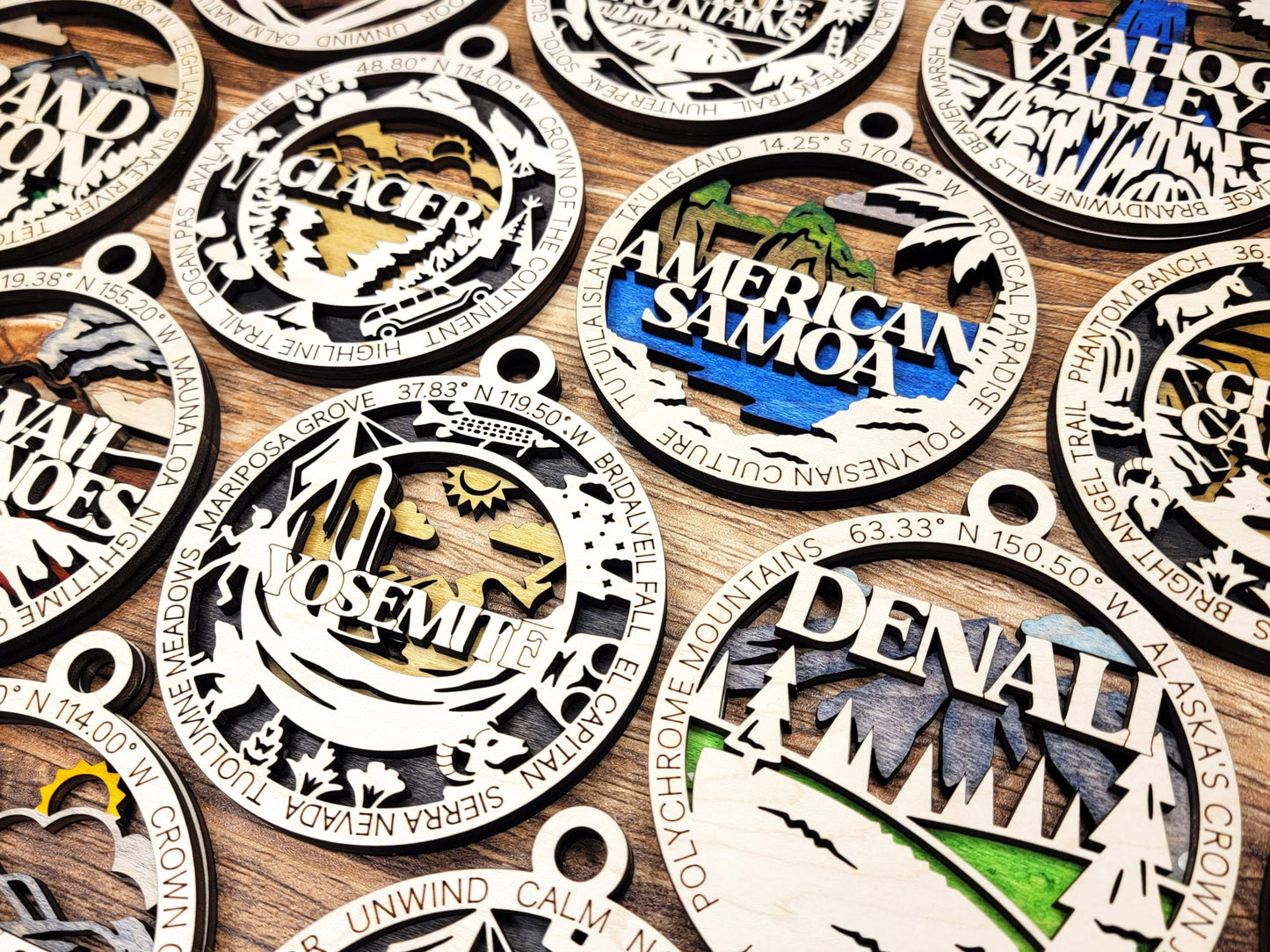 Set of all 63 National Park Ornaments | Handcrafted | Wooden | Laser-Cut | Gift