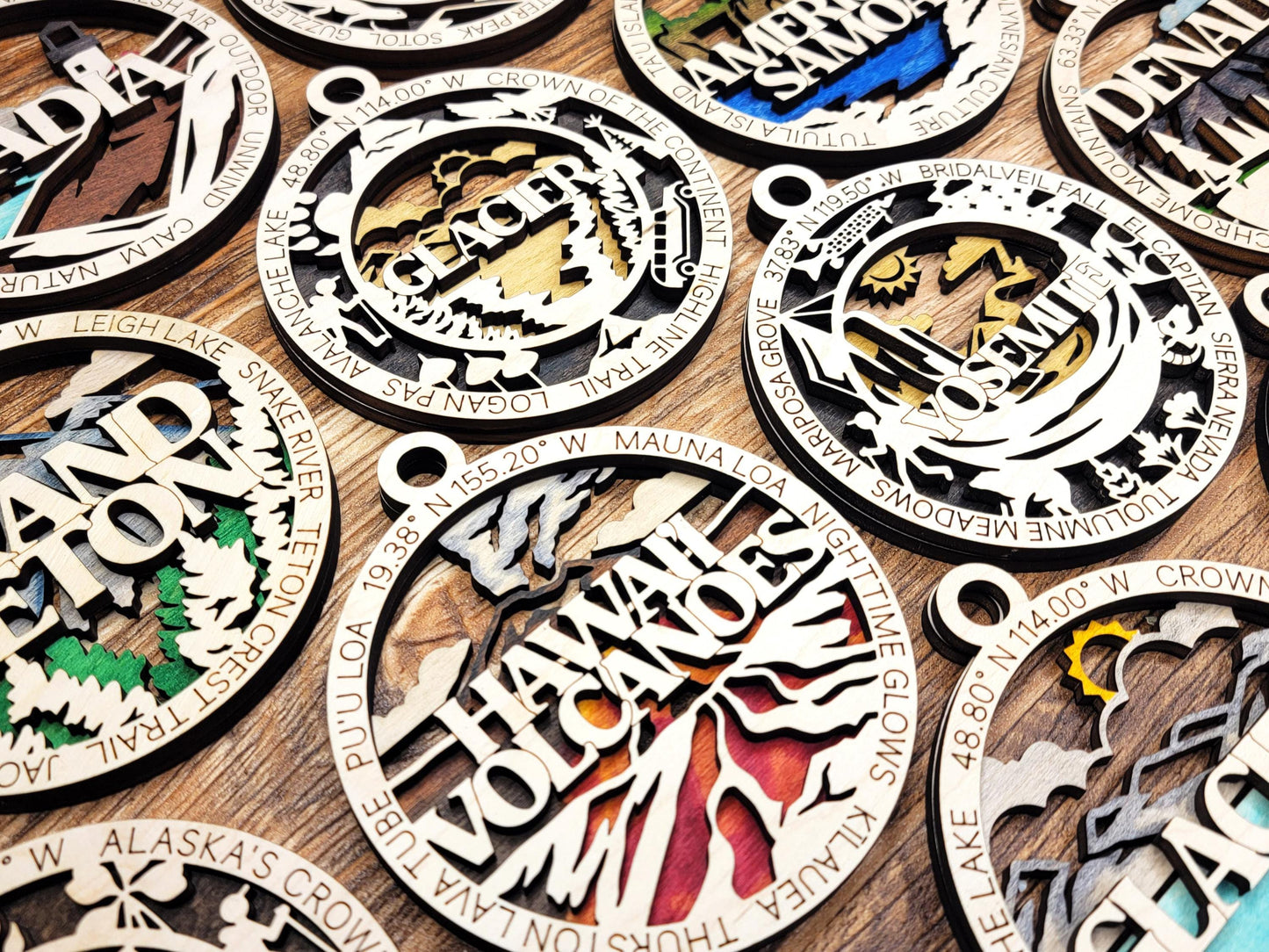 Set of all 63 National Park Ornaments | Handcrafted | Wooden | Laser-Cut | Gift