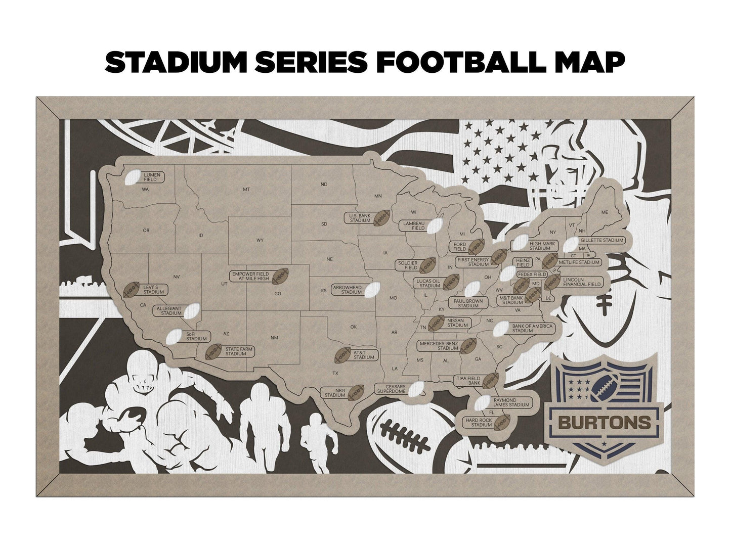 Professional Football Stadium Travel Maps