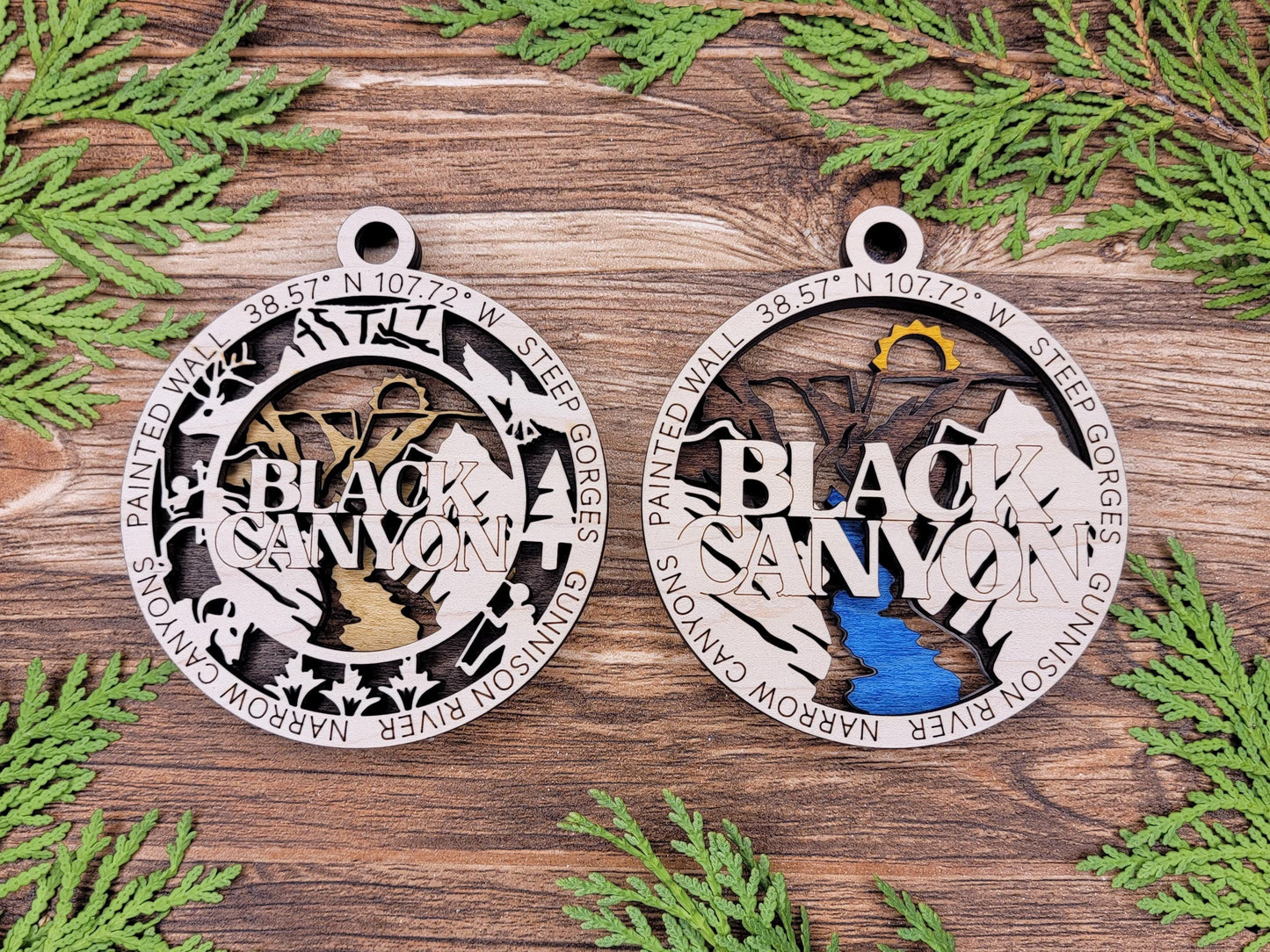 Black Canyon of the Gunnison National Park Ornaments | Handcrafted | Wooden | Laser-Cut | Gift
