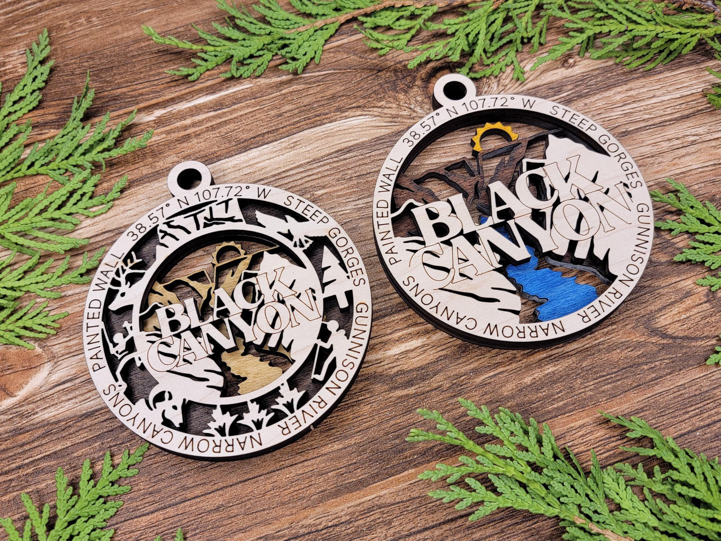 Black Canyon of the Gunnison National Park Ornaments | Handcrafted | Wooden | Laser-Cut | Gift