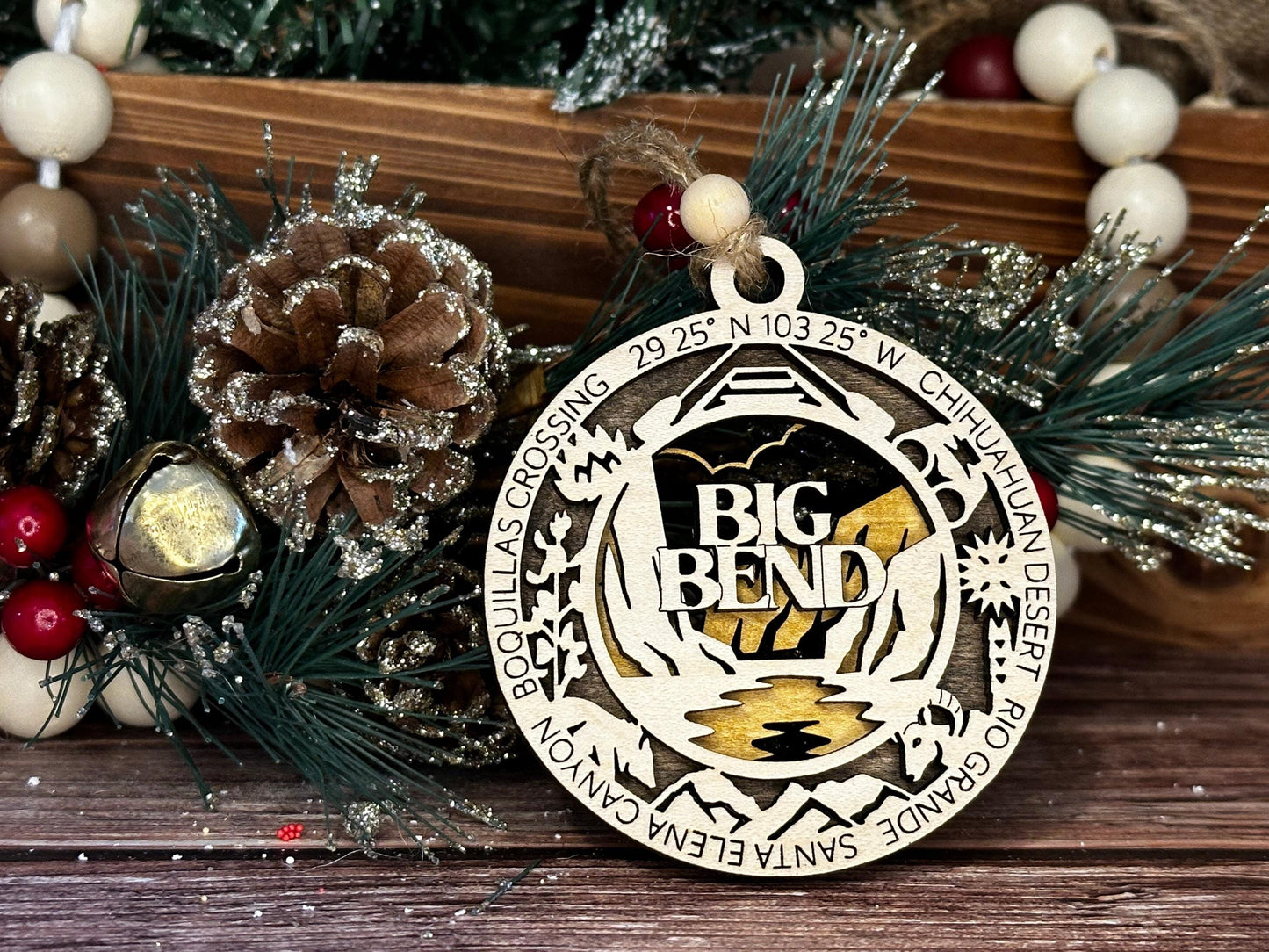 Big Bend National Park Ornaments | Handcrafted | Wooden | Laser-Cut | Gift