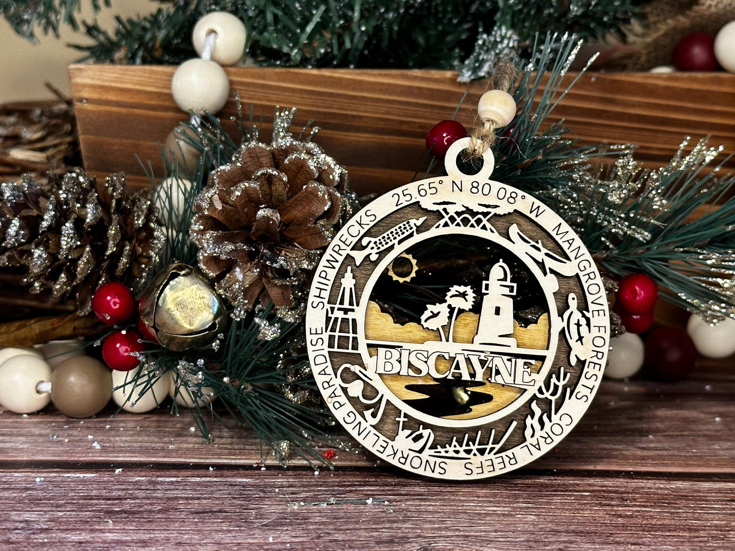 Biscayne National Park Ornaments | Handcrafted | Wooden | Laser-Cut | Gift