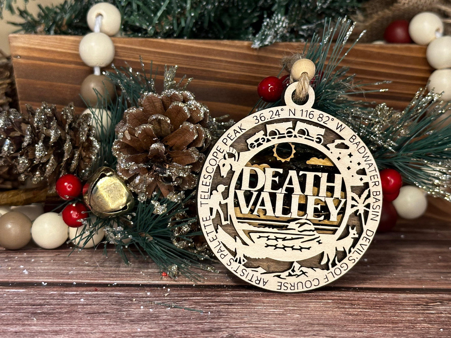 Death Valley National Park Ornaments | Handcrafted | Wooden | Laser-Cut | Gift
