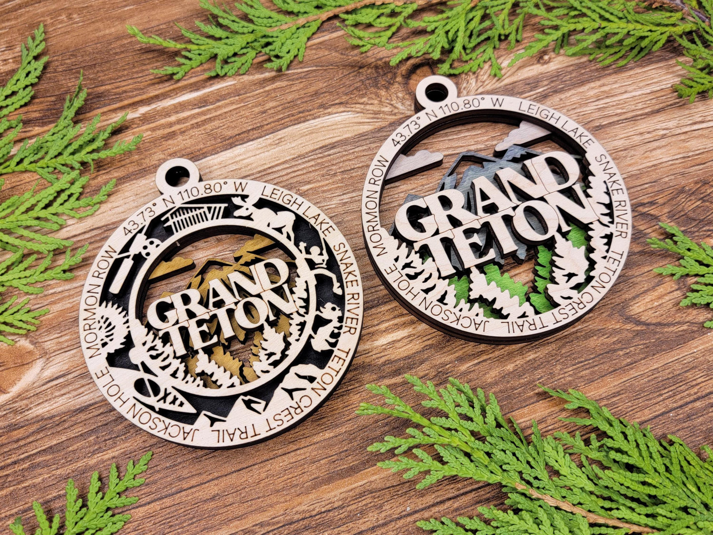 Grand Teton National Park Ornaments | Handcrafted | Wooden | Laser-Cut | Gift