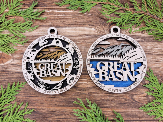 Great Basin National Park Ornaments | Handcrafted | Wooden | Laser-Cut | Gift