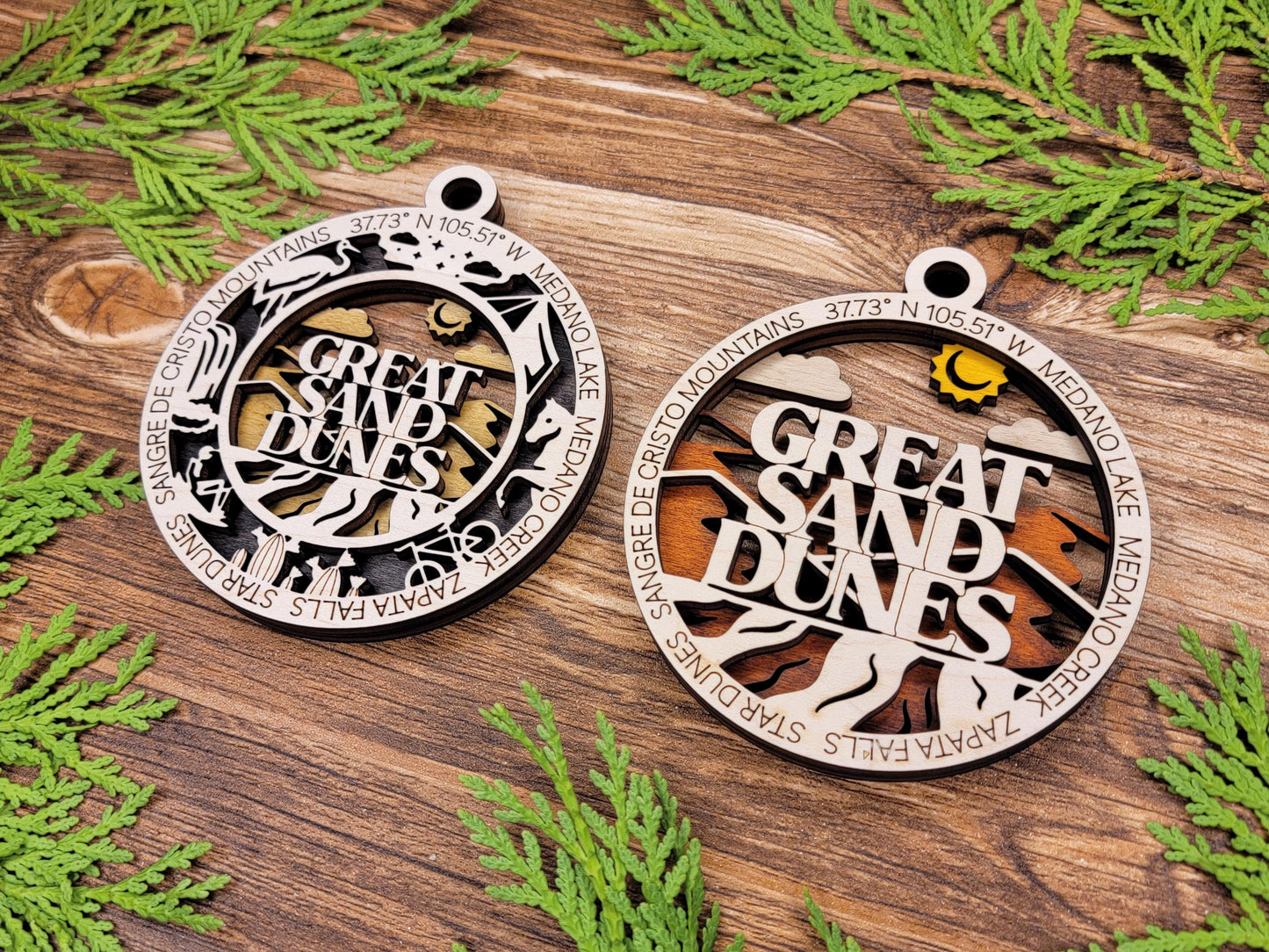 Great Sand Dunes National Park Ornaments | Handcrafted | Wooden | Laser-Cut | Gift