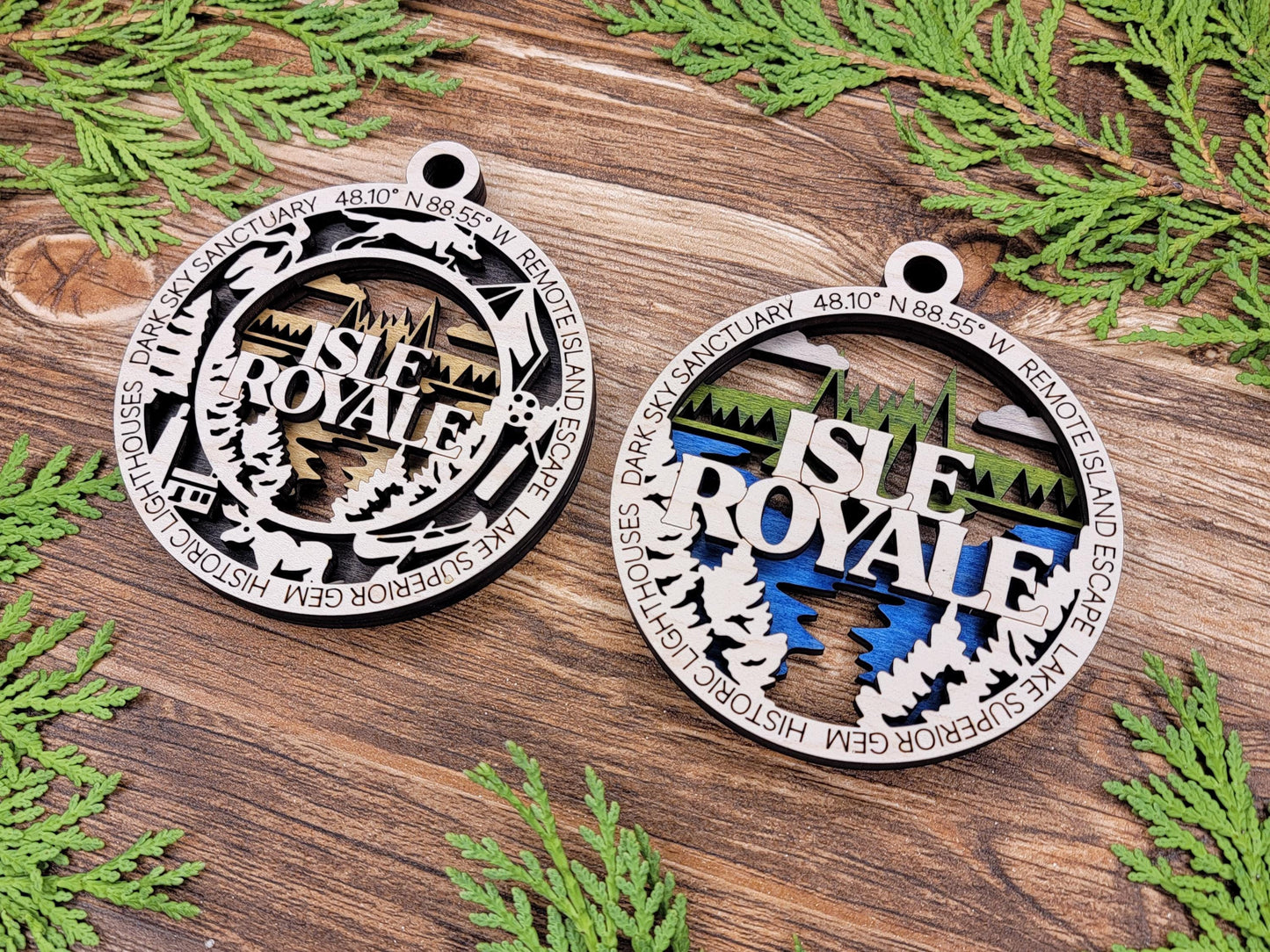 Isle Royale National Park Ornaments | Handcrafted | Wooden | Laser-Cut | Gift