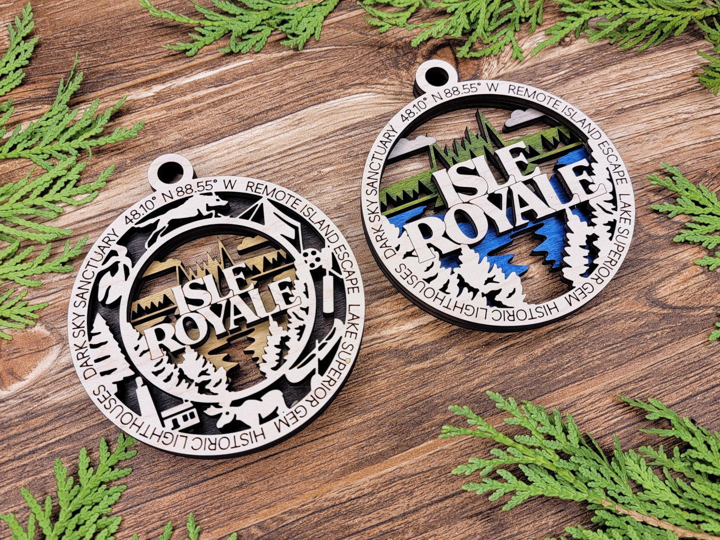 Isle Royale National Park Ornaments | Handcrafted | Wooden | Laser-Cut | Gift