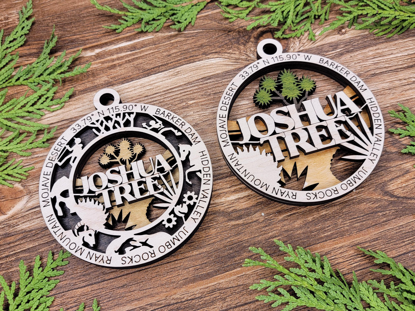 Joshua Tree National Park Ornaments | Handcrafted | Wooden | Laser-Cut | Gift