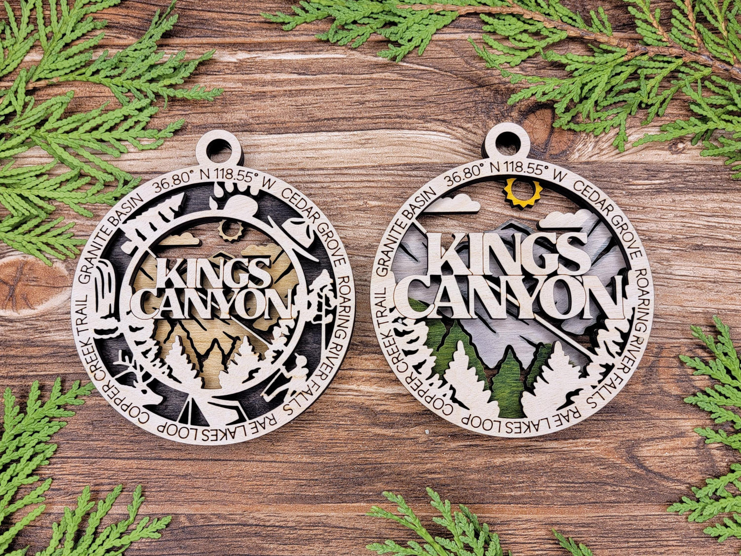 Kings Canyon National Park Ornaments | Handcrafted | Wooden | Laser-Cut | Gift