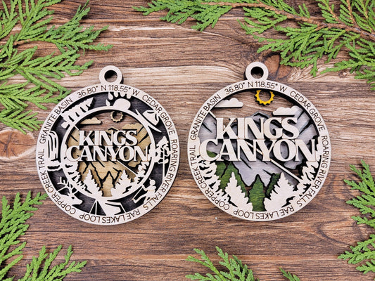 Kings Canyon National Park Ornaments | Handcrafted | Wooden | Laser-Cut | Gift