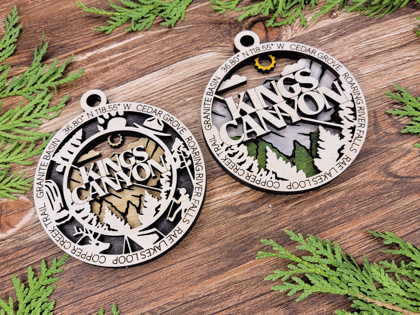 Kings Canyon National Park Ornaments | Handcrafted | Wooden | Laser-Cut | Gift