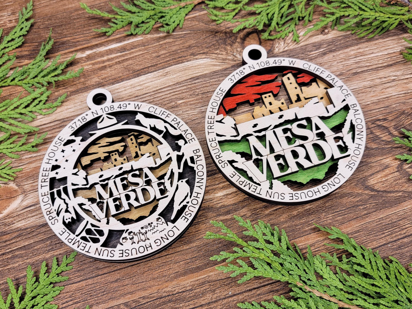 Mesa Verde National Park Ornaments | Handcrafted | Wooden | Laser-Cut | Gift