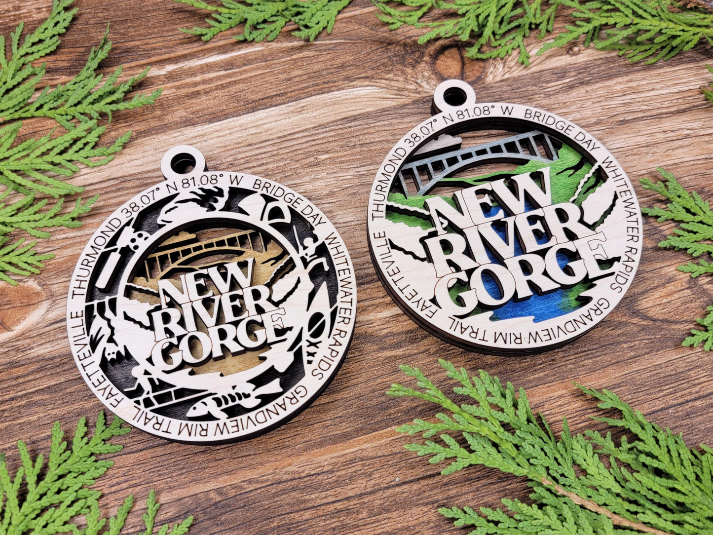 New River Gorge National Park Ornaments | Handcrafted | Wooden | Laser-Cut | Gift