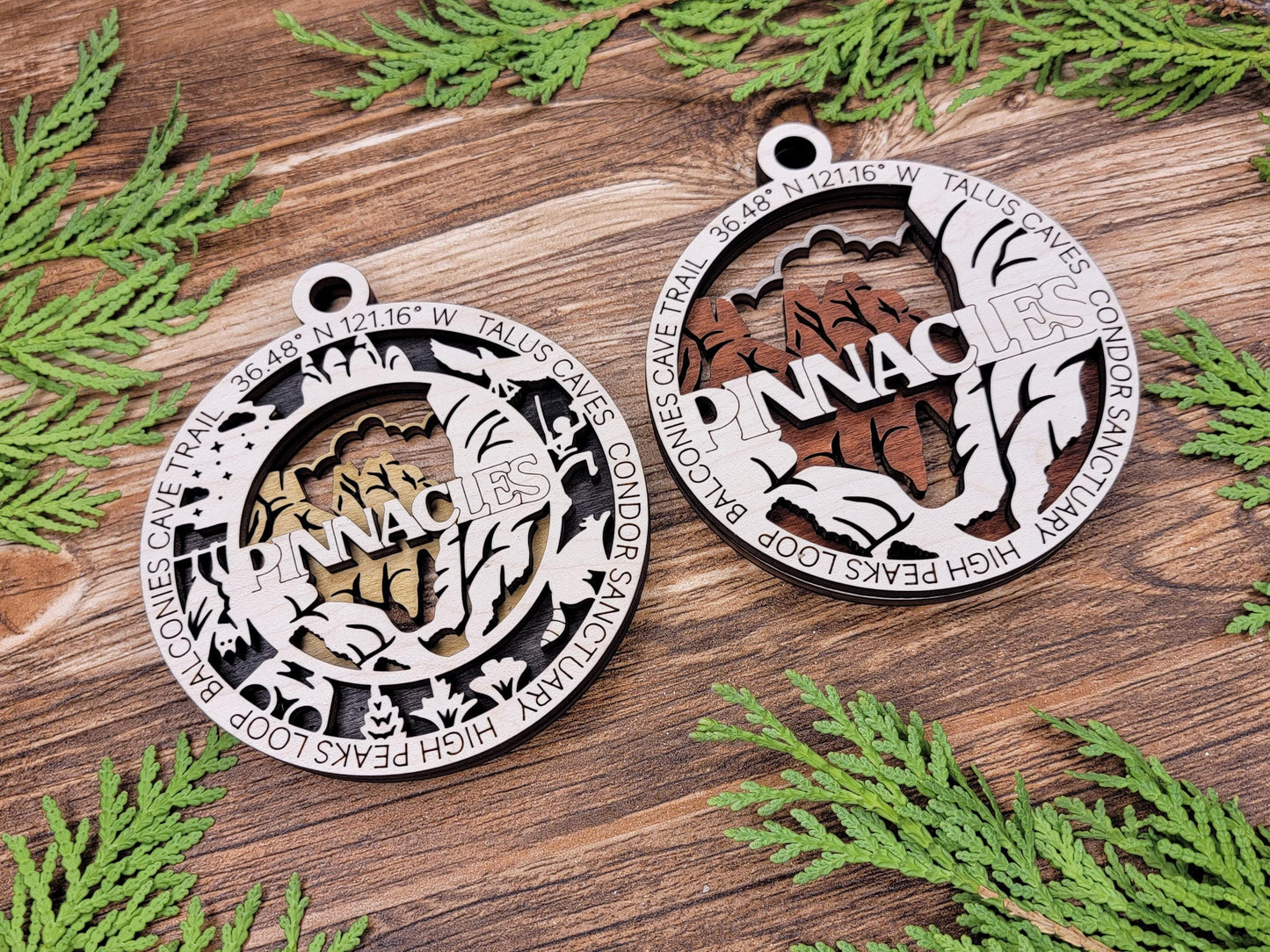 Pinnacles National Park Ornaments | Handcrafted | Wooden | Laser-Cut | Gift