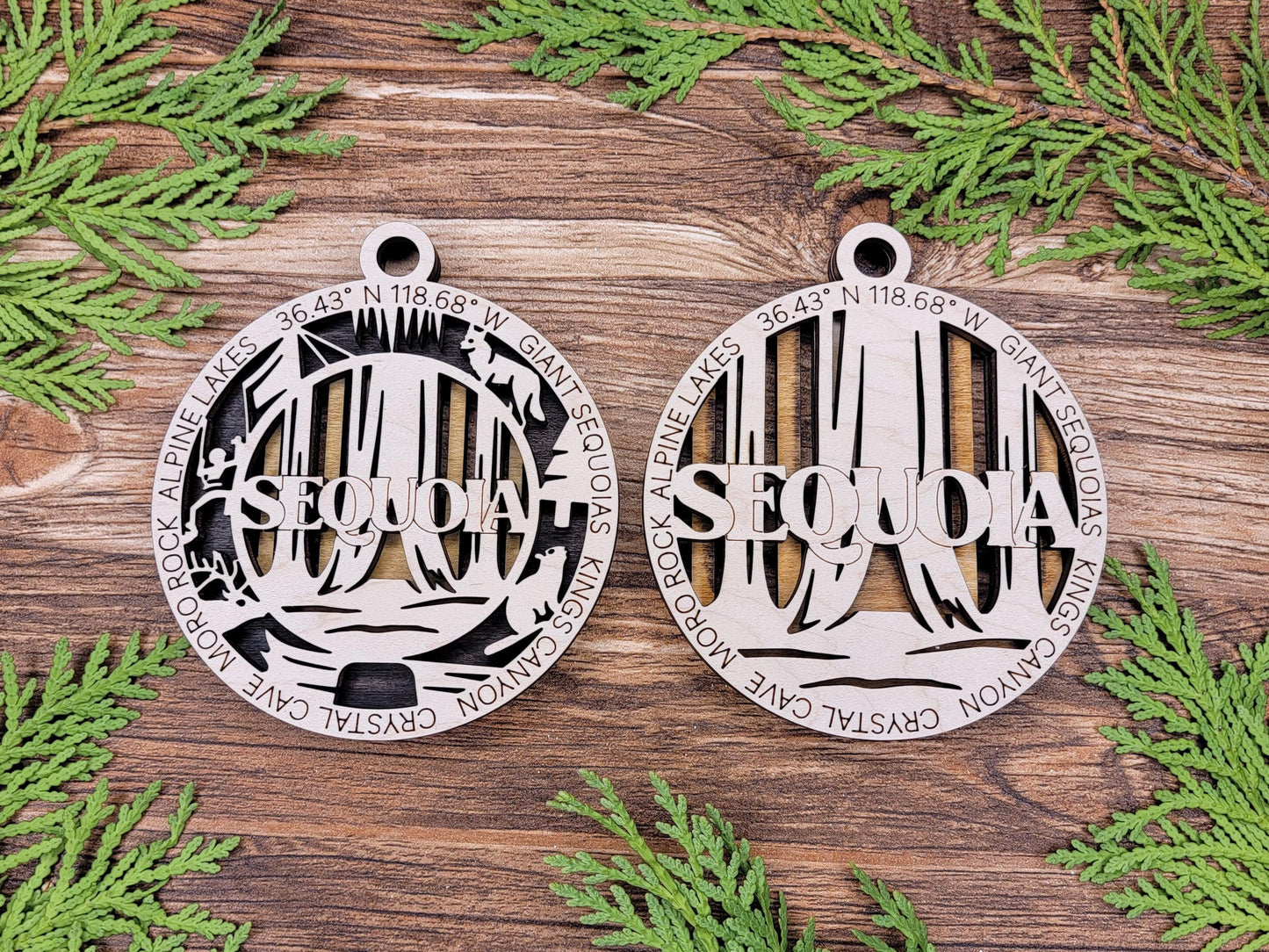 Sequoia National Park Ornaments | Handcrafted | Wooden | Laser-Cut | Gift