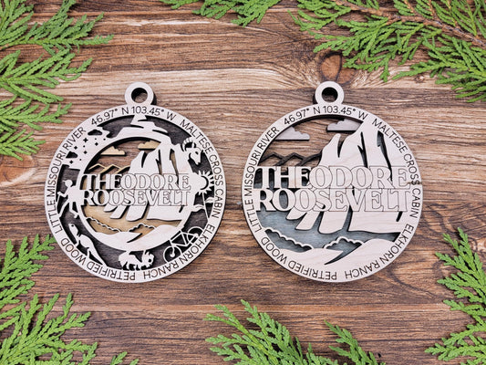 Theodore Roosevelt National Park Ornaments | Handcrafted | Wooden | Laser-Cut | Gift