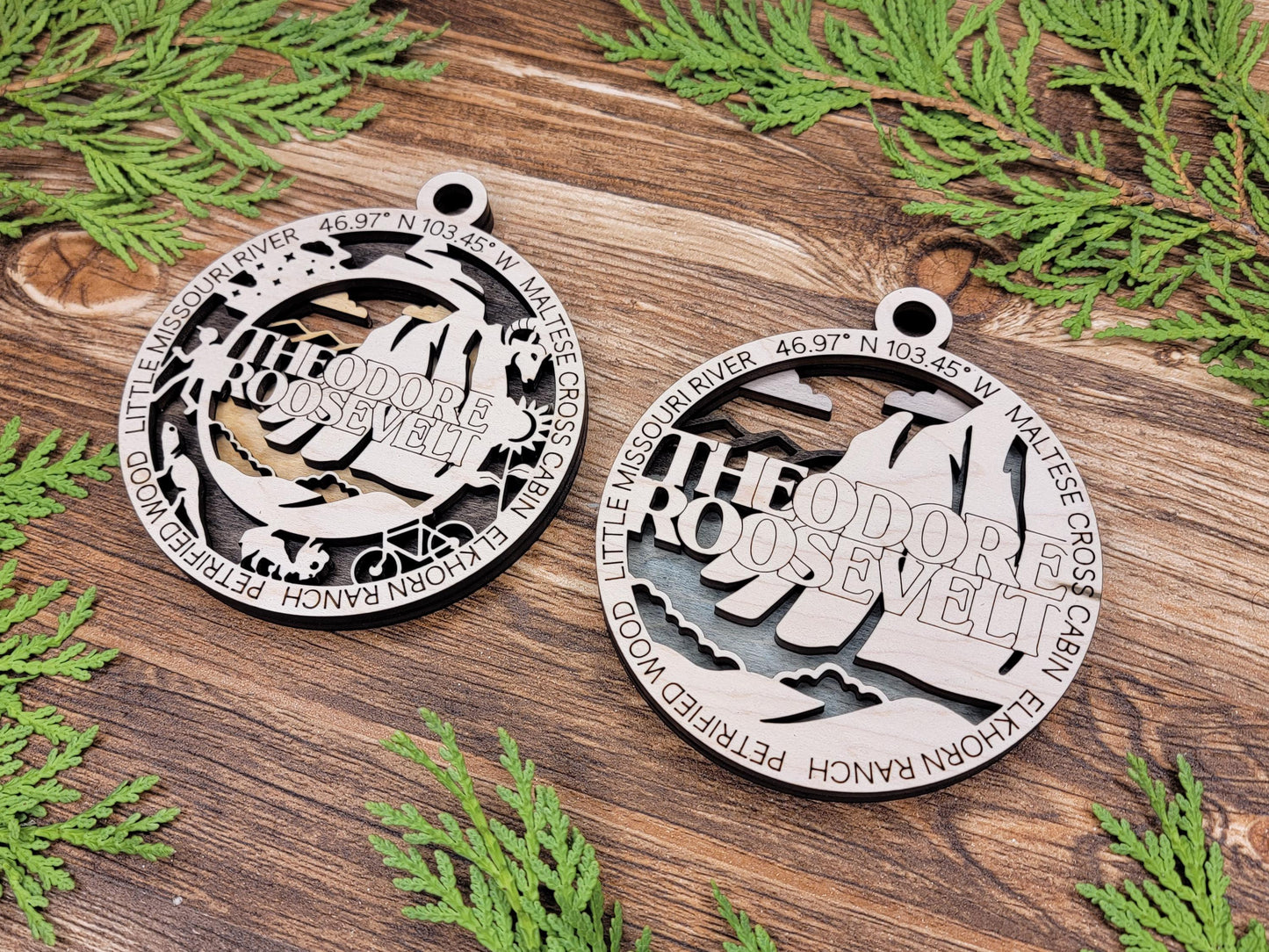 Theodore Roosevelt National Park Ornaments | Handcrafted | Wooden | Laser-Cut | Gift