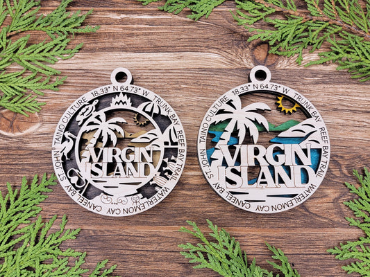 Virgin Islands National Park Ornaments | Handcrafted | Wooden | Laser-Cut | Gift