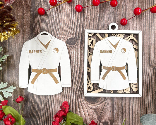 Martial Arts Jersey Personalized Ornaments | Handcrafted | Wooden | Laser-Cut | Gift