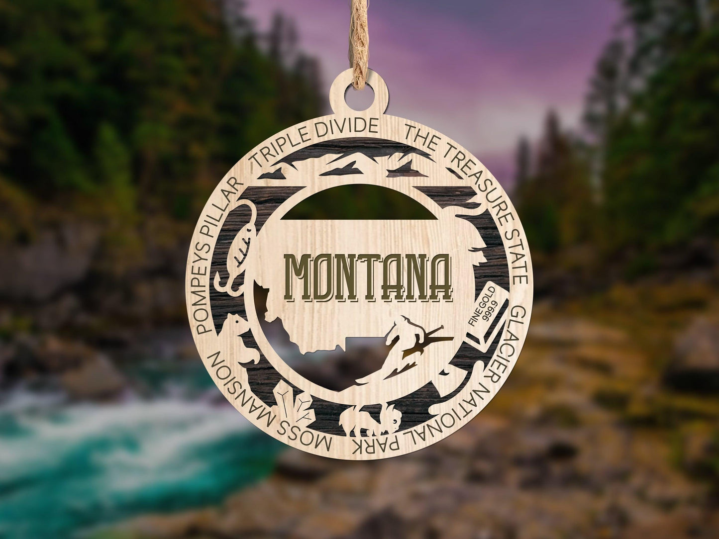 MONTANA State Travel Ornaments