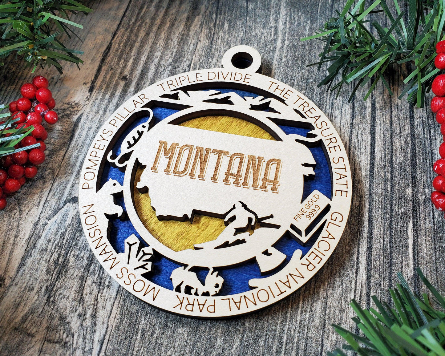 MONTANA State Travel Ornaments