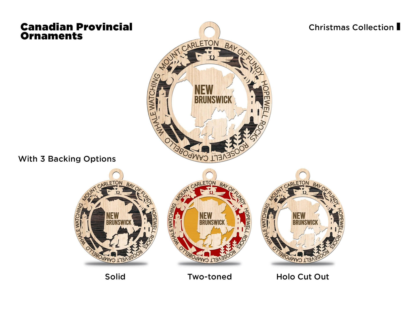 New Brunswick Province Travel Ornaments