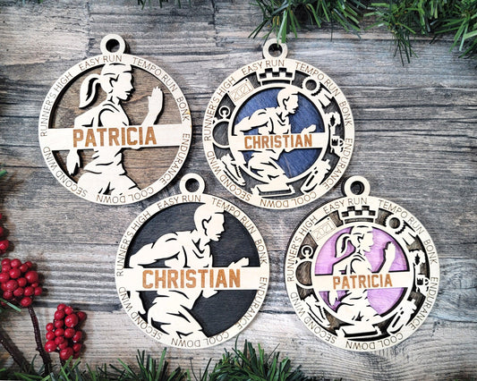 Cross Country Personalized Ornaments | Handcrafted | Wooden | Laser-Cut | Gift