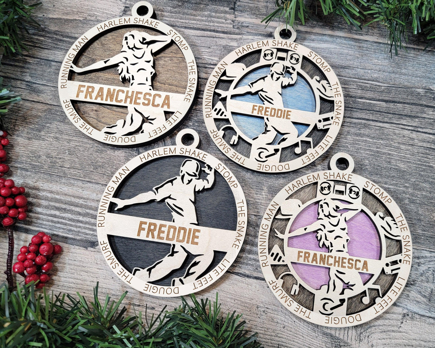 Hip Hop Dance Personalized Ornaments | Handcrafted | Wooden | Laser-Cut | Gift