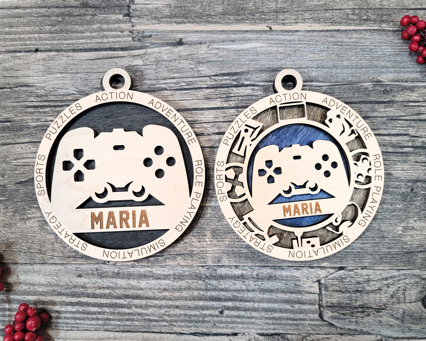 Gaming | Gamer Personalized Ornaments | Handcrafted | Wooden | Laser-Cut | Gift