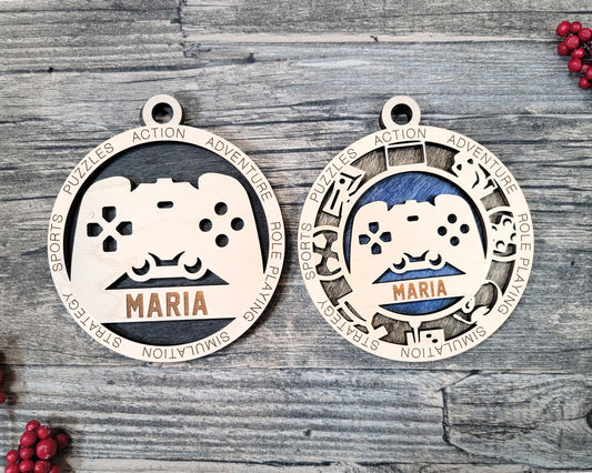 Gaming | Gamer Personalized Ornaments | Handcrafted | Wooden | Laser-Cut | Gift