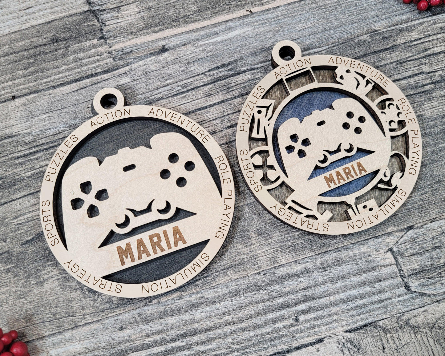 Gaming | Gamer Personalized Ornaments | Handcrafted | Wooden | Laser-Cut | Gift
