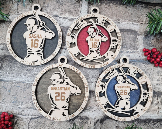 Baseball Player Personalized Ornaments