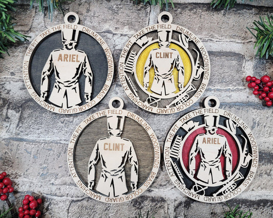Marching Band Personalized Ornaments | Handcrafted | Wooden | Laser-Cut | Gift