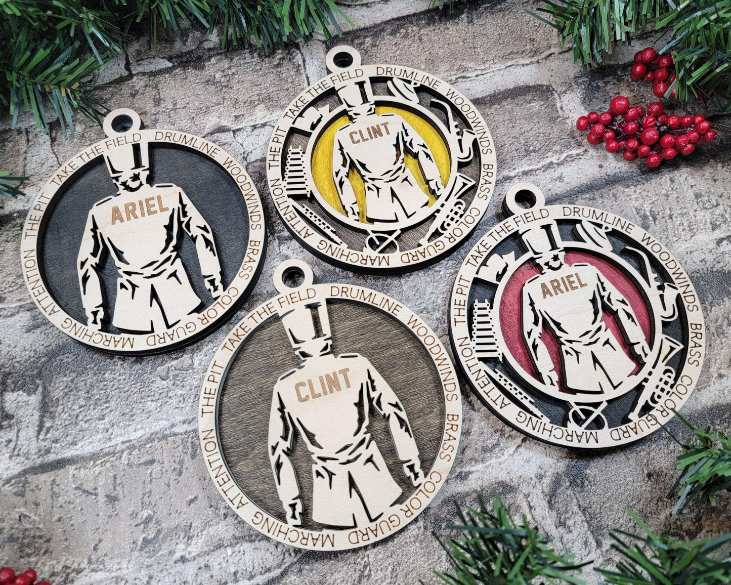 Marching Band Personalized Ornaments | Handcrafted | Wooden | Laser-Cut | Gift