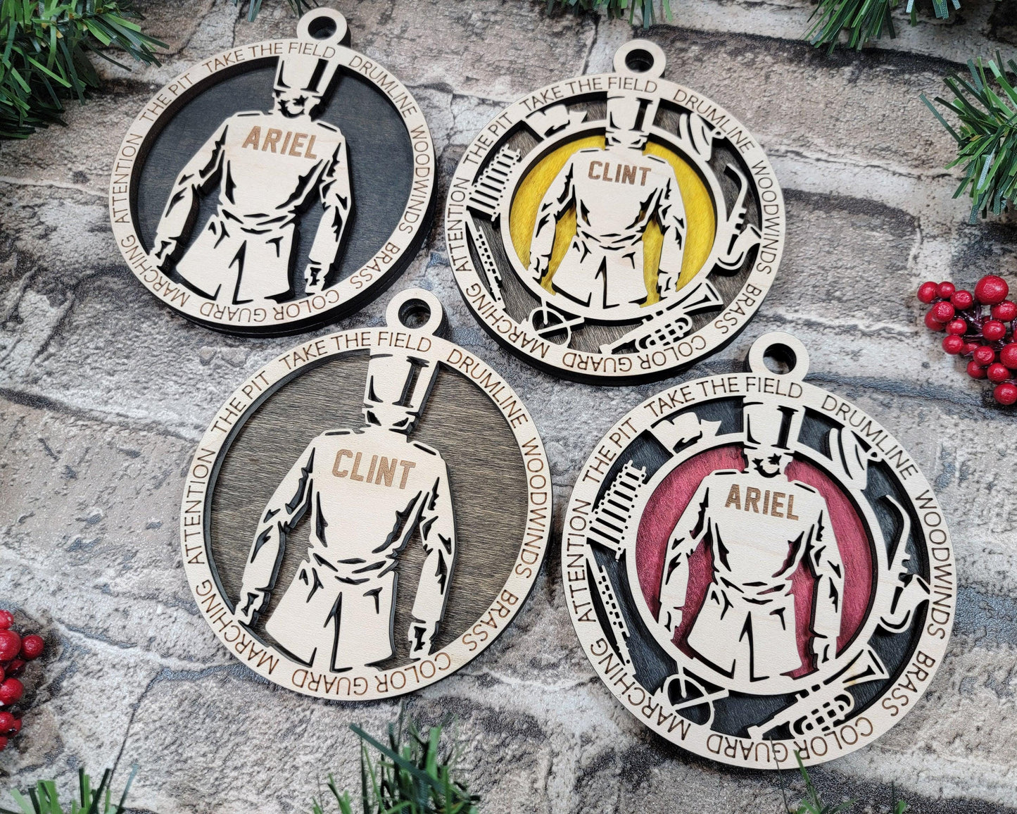Marching Band Personalized Ornaments | Handcrafted | Wooden | Laser-Cut | Gift