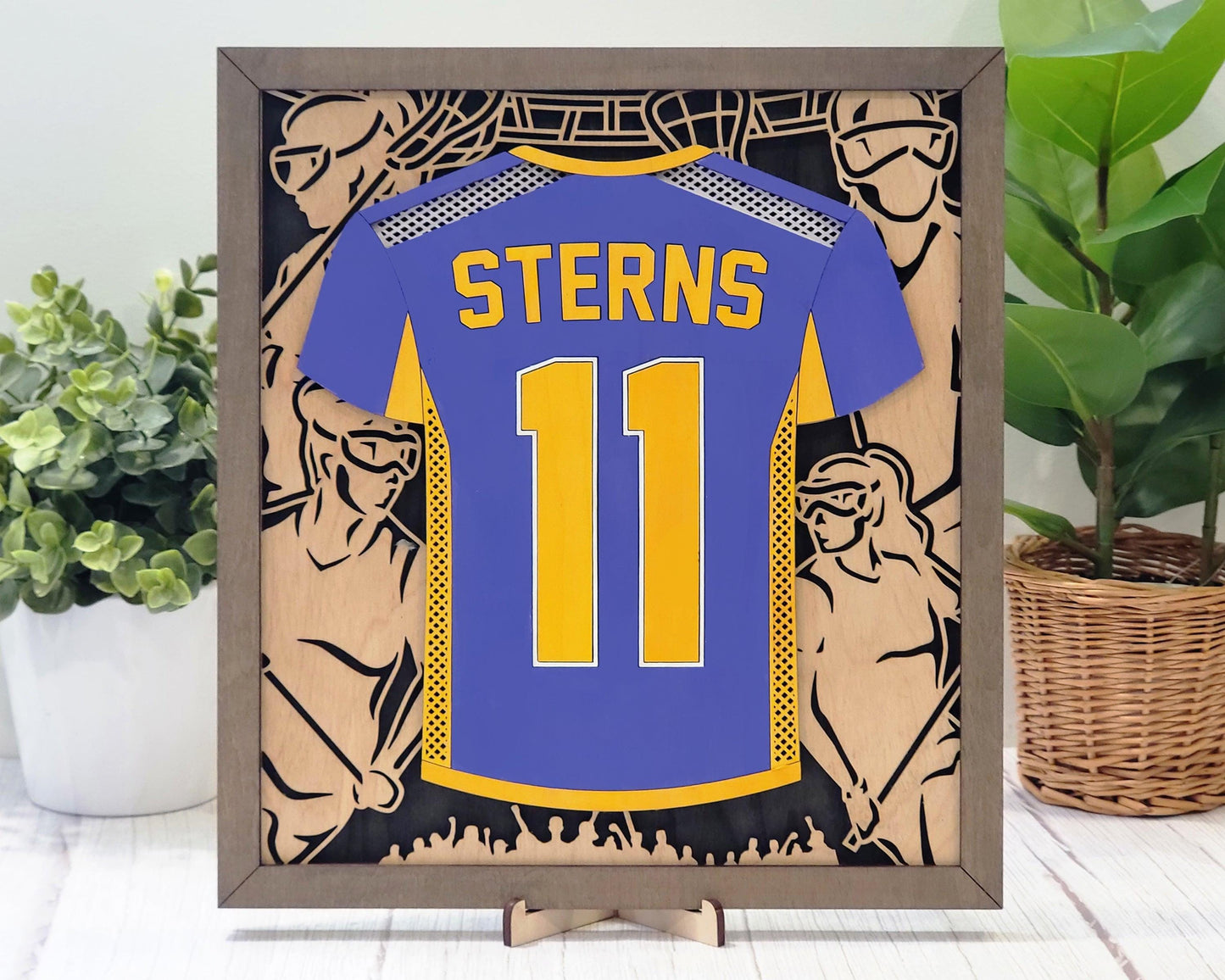 Lacrosse Jersey Plaques Anique Grad or Senior Night Gift - Personalize with Player Name and Stats, Team Name, Number and Colors!