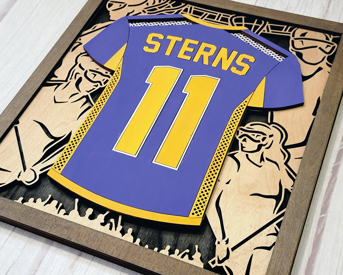 Lacrosse Jersey Plaques Anique Grad or Senior Night Gift - Personalize with Player Name and Stats, Team Name, Number and Colors!