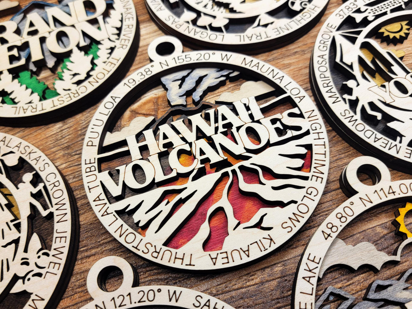 Set of all 63 National Park Ornaments | Handcrafted | Wooden | Laser-Cut | Gift
