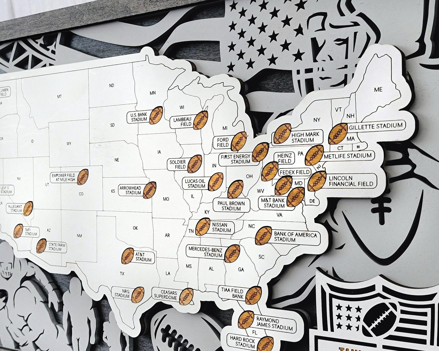 Professional Football Stadium Travel Maps