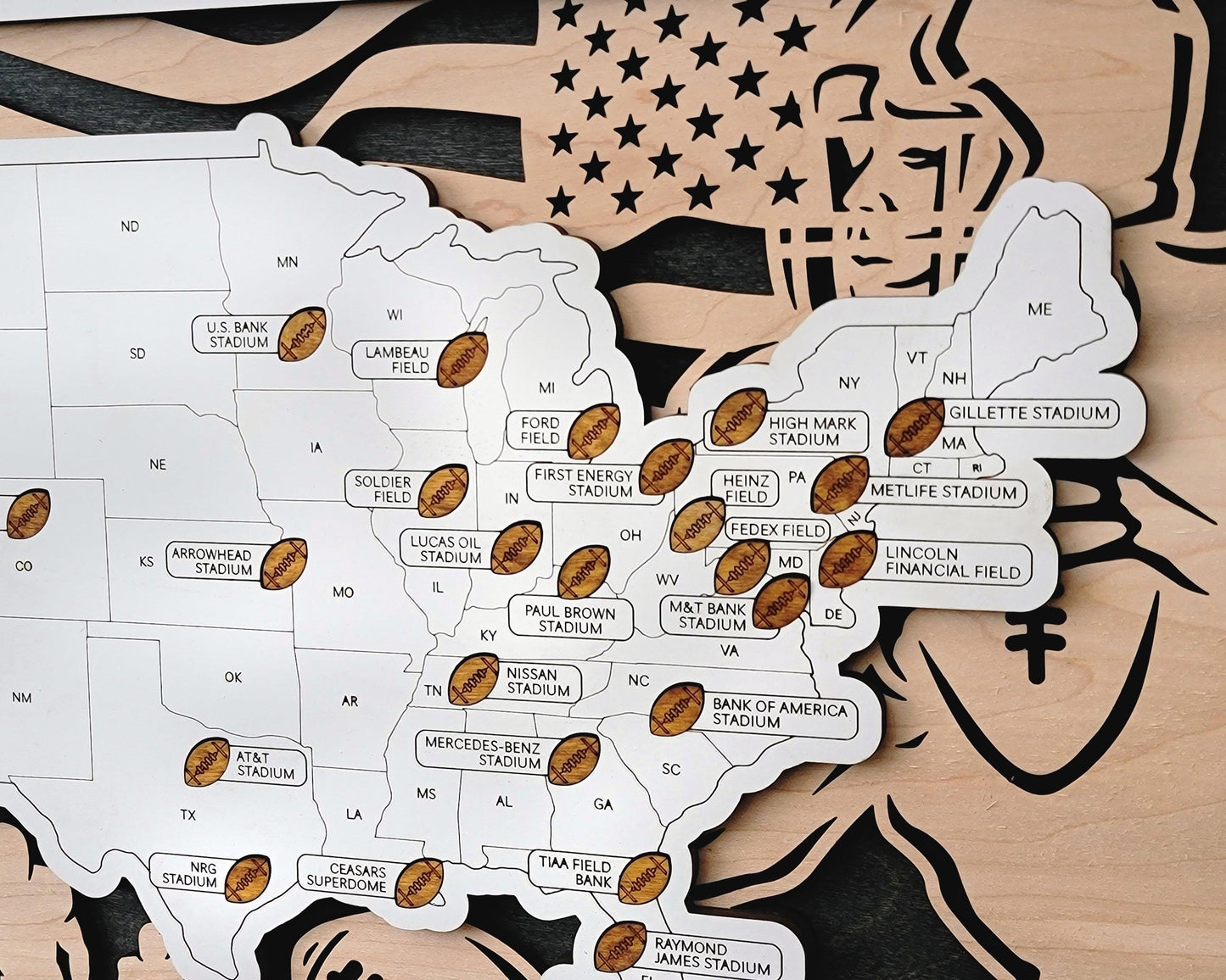 Professional Football Stadium Travel Maps