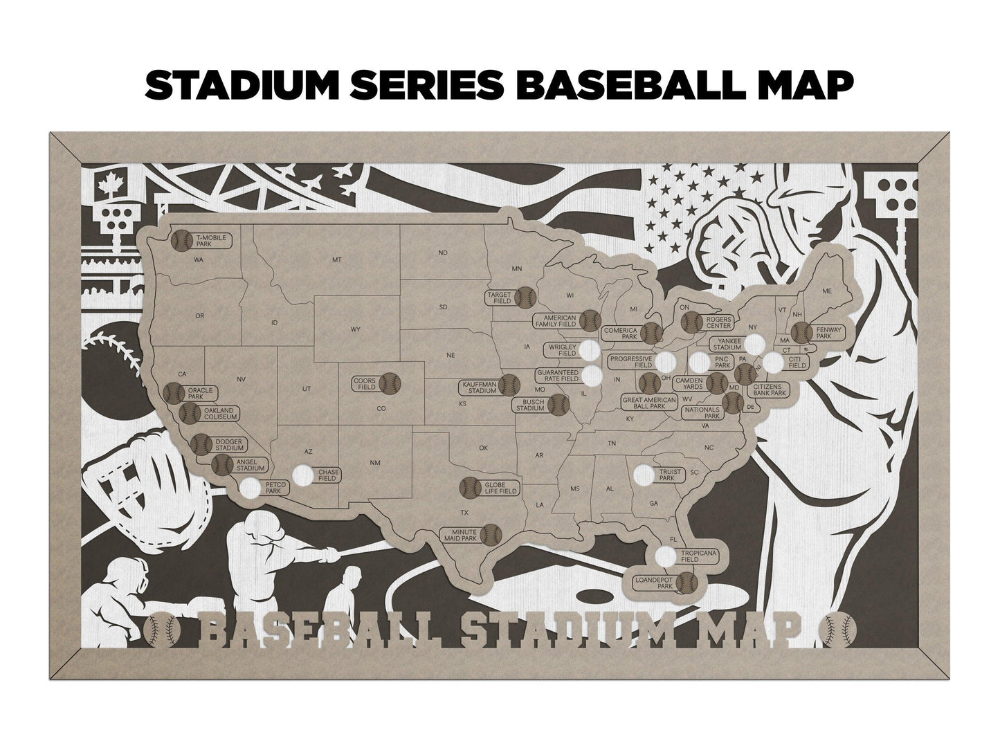 Professional Baseball Stadium Travel Maps