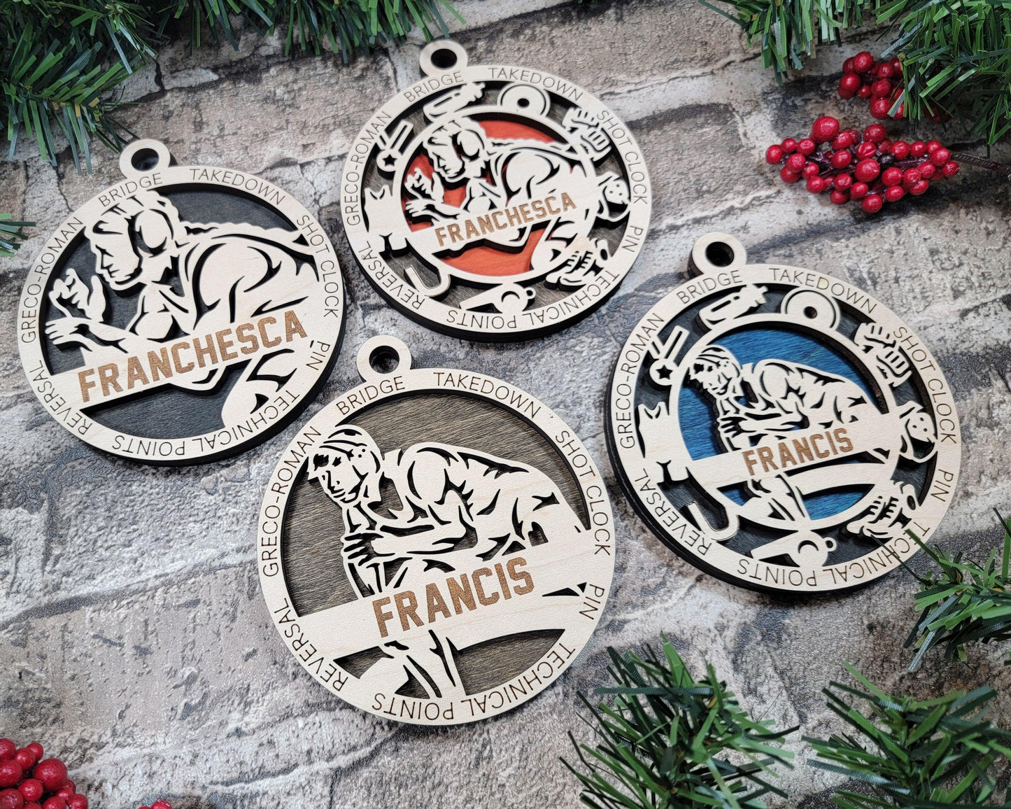 Wrestling Personalized Ornaments